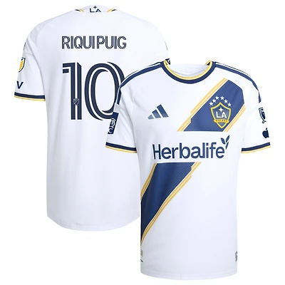 Men's adidas Riqui Puig White LA Galaxy 2026 The VeloCITY Kit On-Field Authentic Patch Jersey