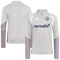 Haut d'entraînement zippé 1/4 de compétition adidas LA Galaxy 2026 Tiro argenté pour homme