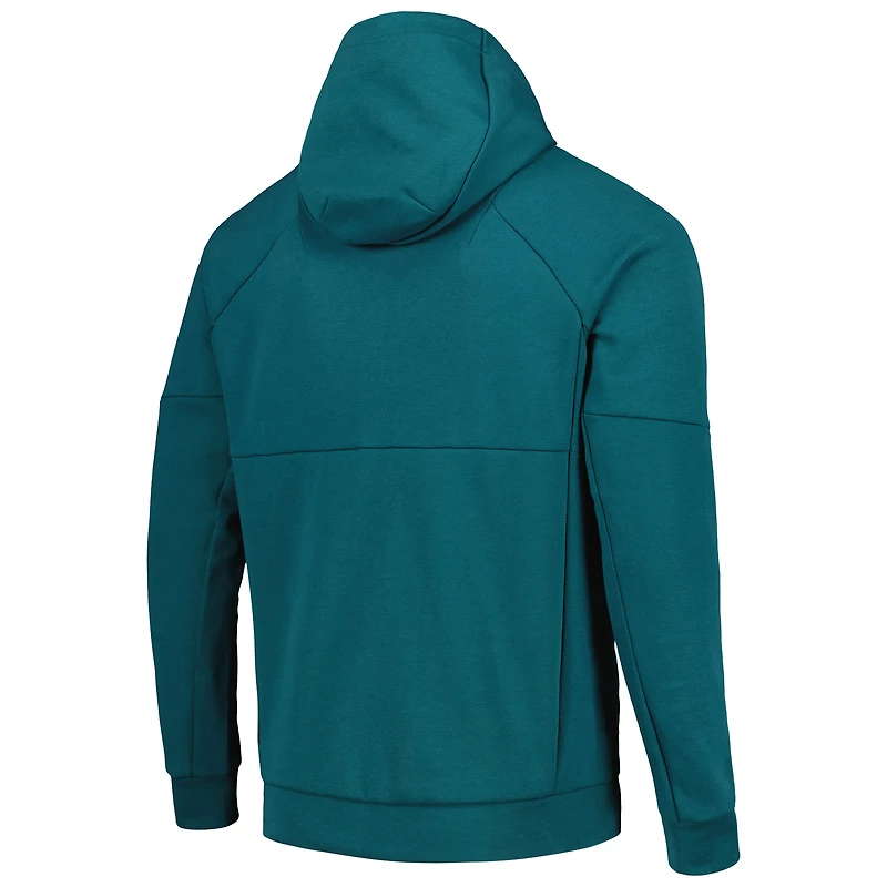 Sweat à capuche adidas LA Galaxy 2023 Player Travel pour homme, bleu sarcelle