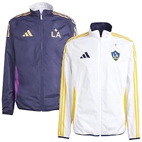 Men's adidas White/Navy LA Galaxy 2025 Anthem Reversible Full-Zip Jacket