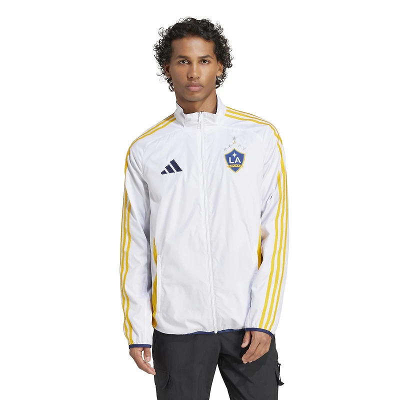 Men's adidas White/Navy LA Galaxy 2025 Anthem Reversible Full-Zip Jacket