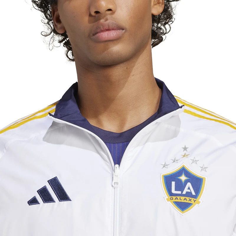 Veste zippée réversible adidas Anthem LA Galaxy 2025 pour homme, blanche/bleu marine