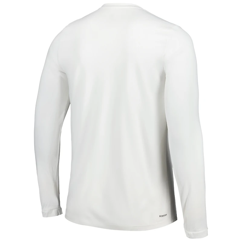 Men's adidas White LA Galaxy 2024 Jersey Hook AEROREADY Long Sleeve T-Shirt