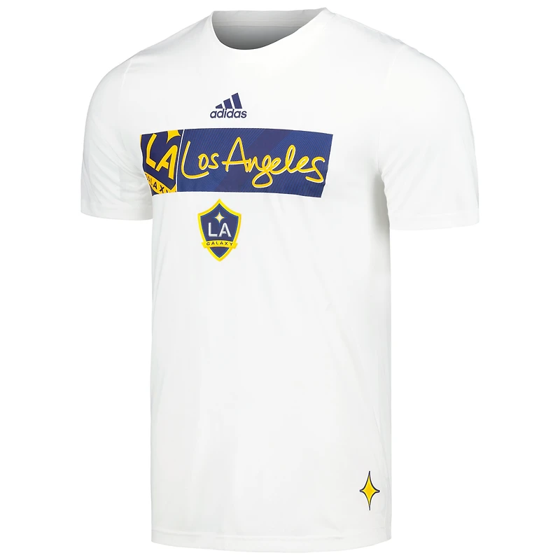 Men's adidas White LA Galaxy 2024 Jersey Hook AEROREADY T-Shirt