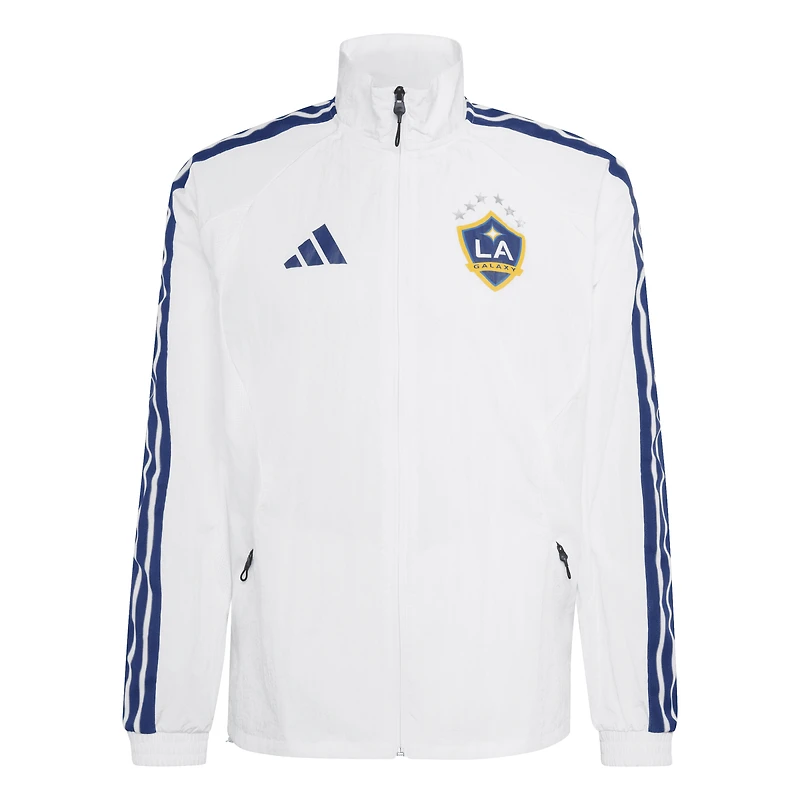 Men's adidas  White LA Galaxy 2026 Anthem Raglan Full-Zip Jacket