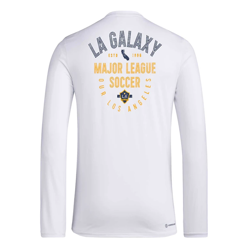 Men's adidas White LA Galaxy Local Stoic Long Sleeve T-Shirt