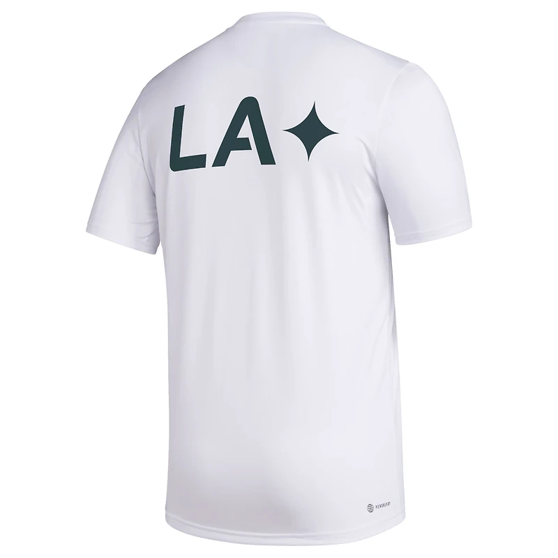 Men's adidas White LA Galaxy Team Jersey Hook AEROREADY T-Shirt