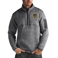 Veste à enfiler zippée quart de tour Antigua Heather Black LA Galaxy Fortune pour homme, grande et