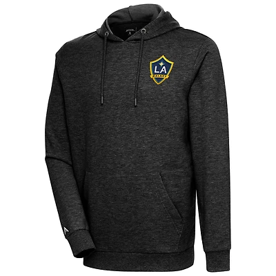 Sweat à capuche Antigua Heather noir chiné pour homme avec logo LA Galaxy