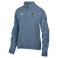 Men's  Blue LA Galaxy Logo ComfortWash Fleece Quarter-Zip Jacket