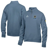Veste polaire ComfortWash bleue à logo LA Galaxy pour homme, fermeture éclair au quart.