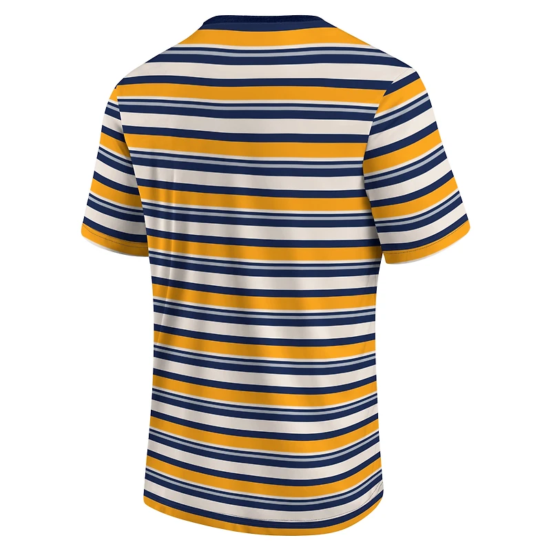 Men's Fanatics Gold LA Galaxy Shot Clock Stripe T-Shirt