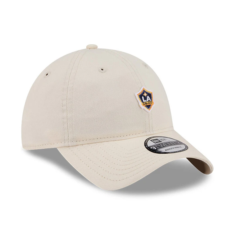 Men's New Era Beige LA Galaxy Micro Team Logo 9TWENTY Adjustable Hat
