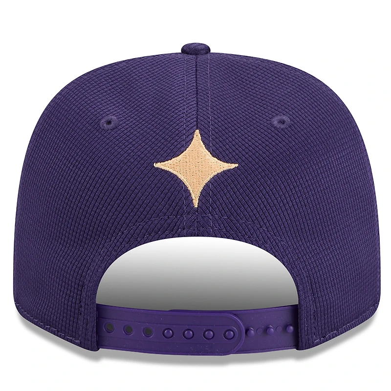 Men's New Era  Purple LA Galaxy 2025 Jersey Hook 9SEVENTY Stretch-Snap Hat