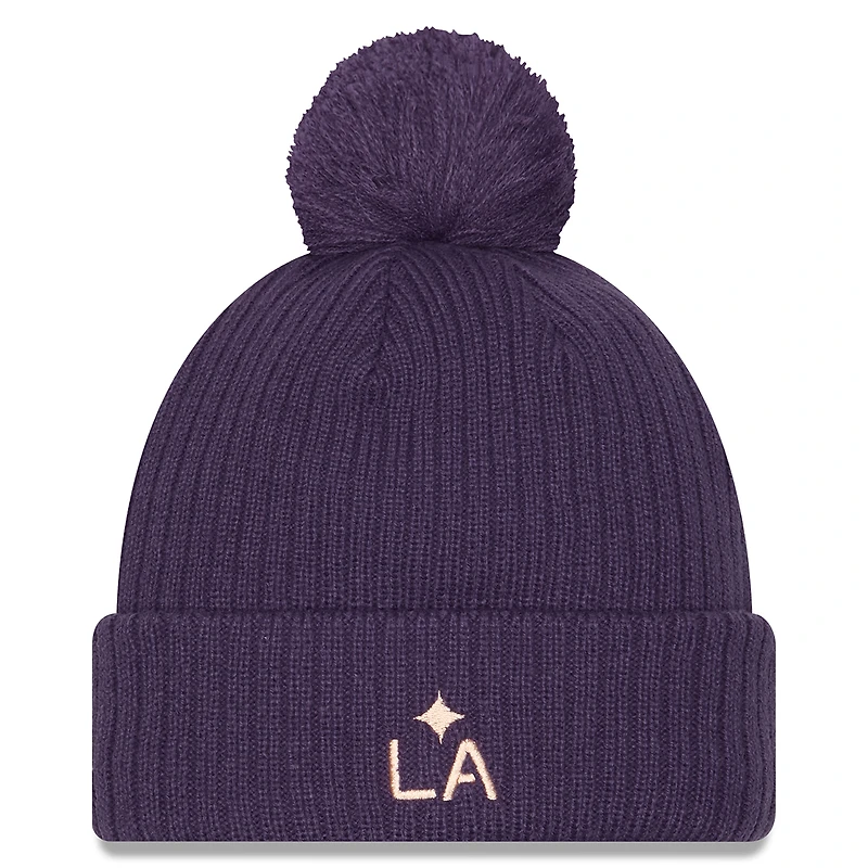 Men's New Era  Purple LA Galaxy 2025 Jersey Hook Cuff Knit Hat with Pom