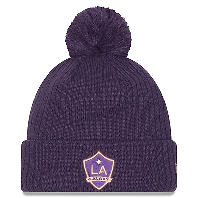 Men's New Era  Purple LA Galaxy 2025 Jersey Hook Cuffed Knit Hat with Pom