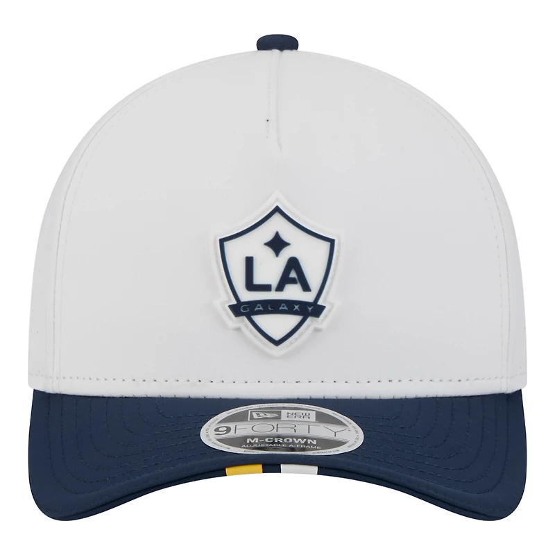 Casquette New Era blanche LA Galaxy 2026 MLS Kick Off 9FORTY M-Crown à monture ajustable