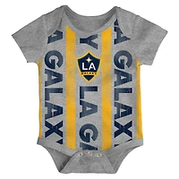 Newborn Navy/Heather Gray/Gold LA Galaxy Loyal Buddies 3-Pack Bodysuit Set