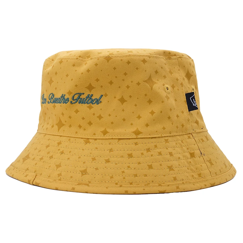 Unisex Live Breathe Futbol Black/Gold LA Galaxy Supernova Reversible Bucket Hat