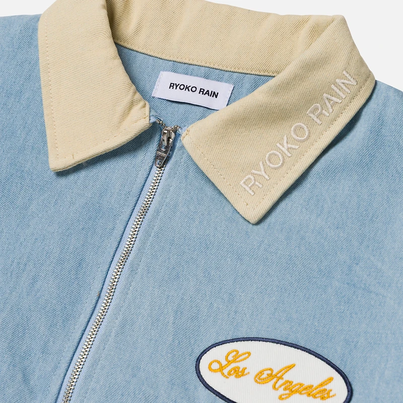 Unisex Ryoko Rain x LA Galaxy Light Blue Full-Zip Work Jacket