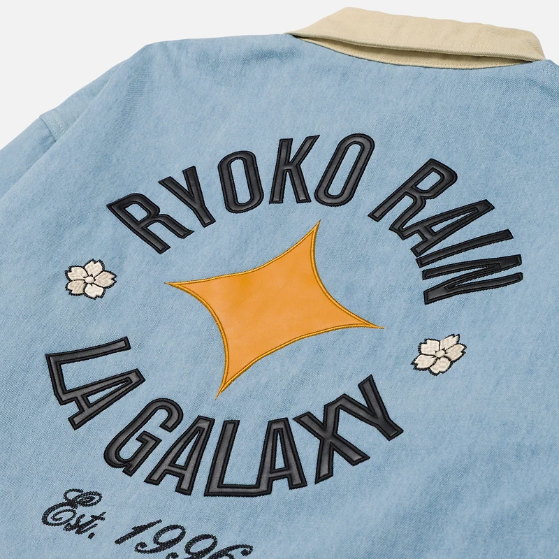 Unisex Ryoko Rain x LA Galaxy Light Blue Full-Zip Work Jacket