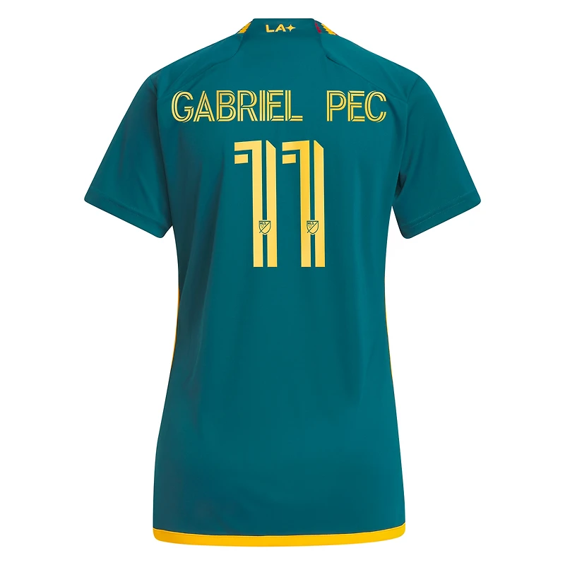 Women's adidas Gabriel Pec Green LA Galaxy 2024 Kit Replica Player Jersey