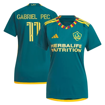 Women's adidas Gabriel Pec Green LA Galaxy 2024 Kit Replica Player Jersey