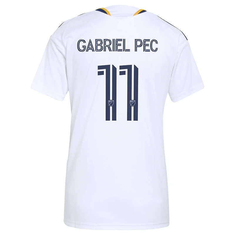 Women's adidas Gabriel Pec White LA Galaxy 2026 The VeloCITY Kit Replica Jersey