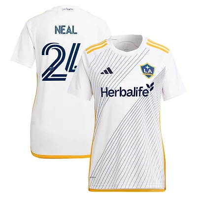 Maillot de joueur adidas Jalen Neal blanc LA Galaxy 2024 Angeleno Kit Replica pour femme