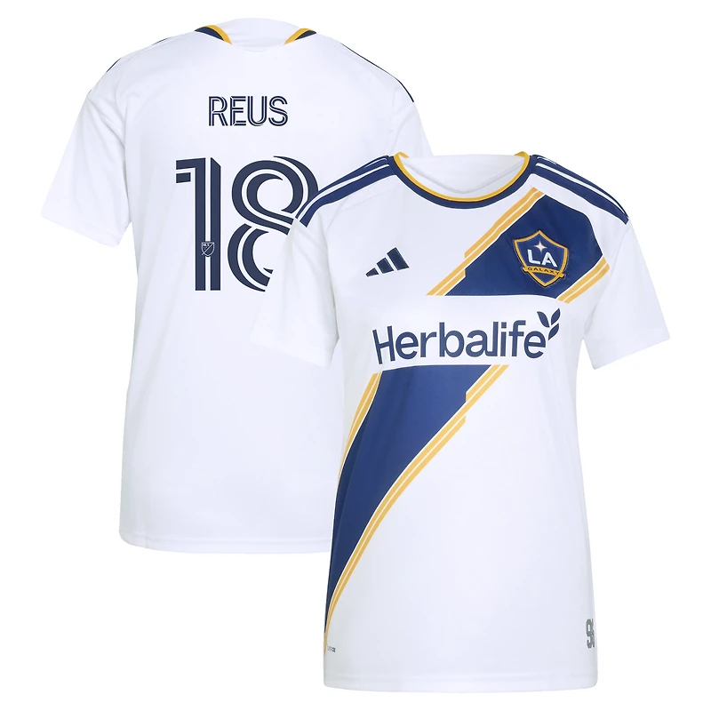 Women's adidas Marco Reus White LA Galaxy 2026 The VeloCITY Kit Replica Jersey