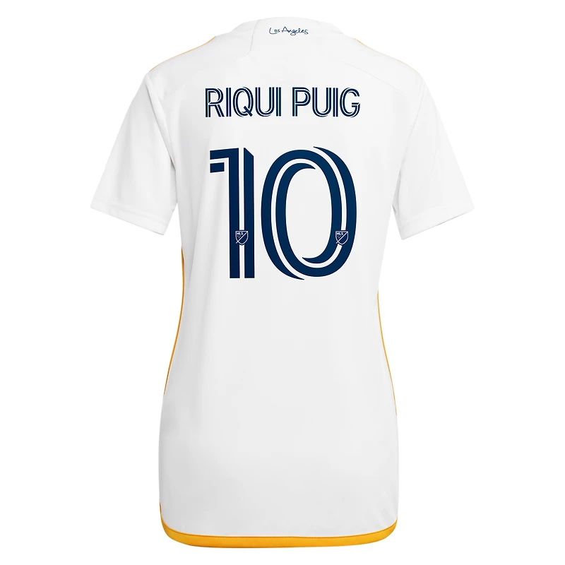 Maillot de joueur adidas Riqui Puig blanc LA Galaxy 2024 Angeleno Kit Replica pour femme