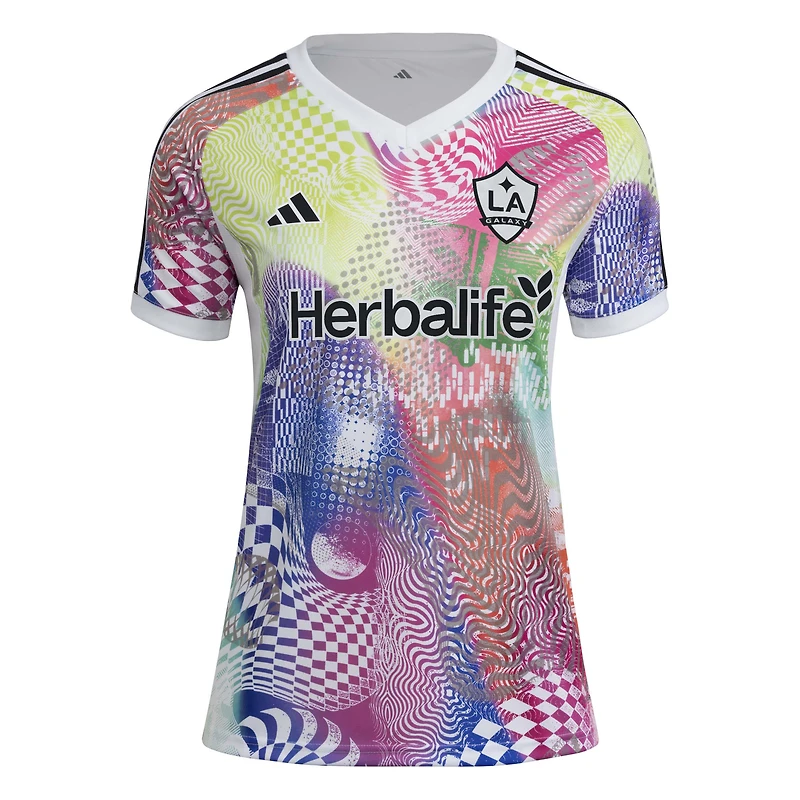 Women's adidas White LA Galaxy 2025 Pride Pre-Match Top