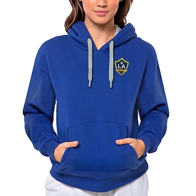 Women's Antigua Royal LA Galaxy Team Logo Victory Pullover Hoodie