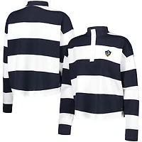 Women's Antigua  White LA Galaxy Radical Rugby Stripe Long Sleeve T-Shirt