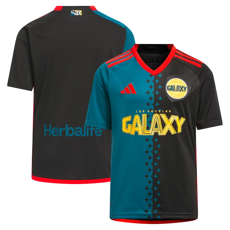 Youth adidas  Black LA Galaxy 2024 Archive Replica Jersey