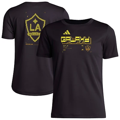 T-shirt d'avant-match adidas noir LA Galaxy 2026 Anthem AEROREADY pour jeunes
