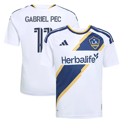 Youth adidas Gabriel Pec White LA Galaxy 2026 The VeloCITY Kit Replica Jersey