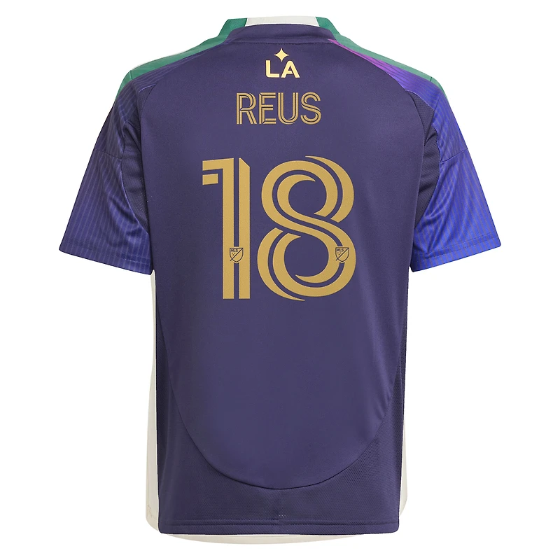 Maillot de joueur adidas Marco Reus bleu marine LA Galaxy 2025 RIZON Replica pour jeune