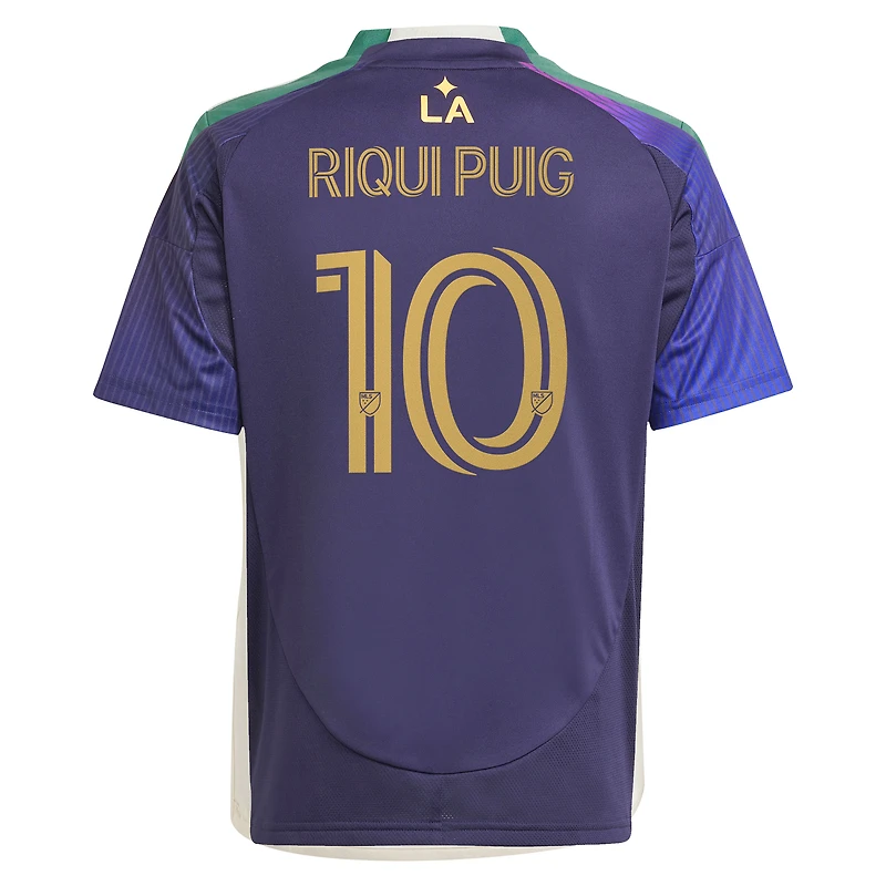 Maillot de joueur adidas Riqui Puig LA Galaxy 2025 RIZON Replica bleu marine pour jeune