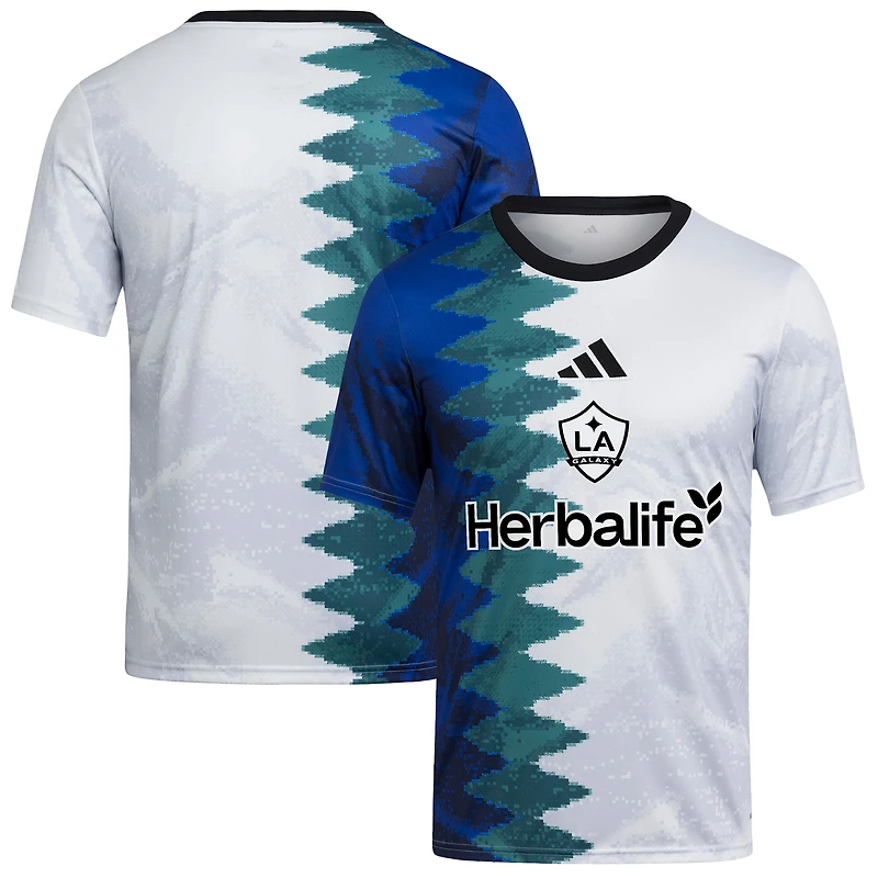 Haut d'avant-match adidas LA Galaxy 2025 Gaming AEROREADY blanc pour jeunes