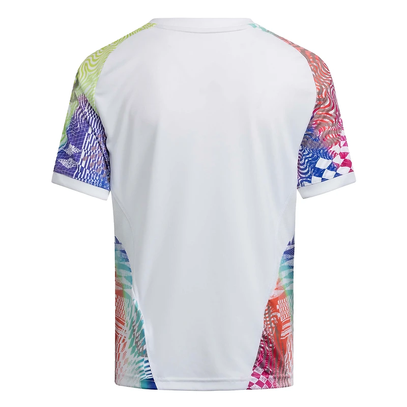 Youth adidas White LA Galaxy 2025 Pride Pre-Match Top