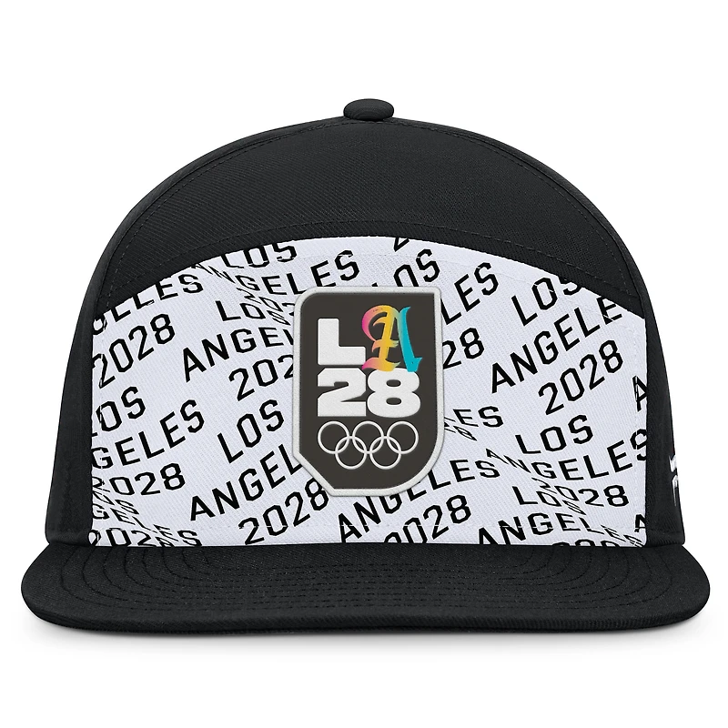 Casquette snapback cerise LA28 des Jeux olympiques d'été Fanatics pour homme, noire et blanche
