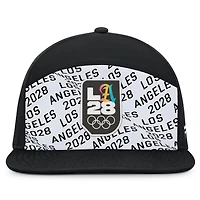 Casquette snapback cerise LA28 des Jeux olympiques d'été Fanatics pour homme, noire et blanche