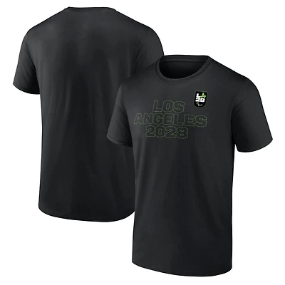 T-shirt noir LA28 des Jeux paralympiques d'été Fanatics pour hommes, contour néon