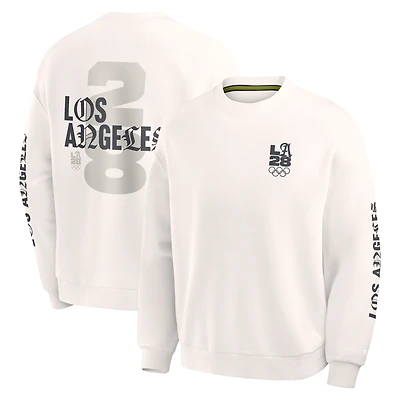 Men's Fanatics Cream LA28 Summer Olympics Oversized Type Play Multi Sweatshirt