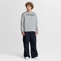 T-shirt à manches longues Fanatics gris LA28 pour homme, coupe oversize, édition spéciale Jeux olympiques d'été.