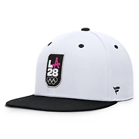 Men's Fanatics White/Black LA28 Summer Olympics Balance Fitted Hat