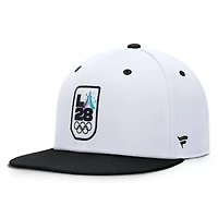 Men's Fanatics White/Black LA28 Summer Olympics Balance Fitted Hat