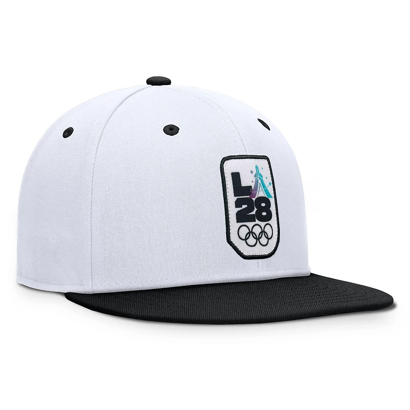 Men's Fanatics White/Black LA28 Summer Olympics Balance Fitted Hat