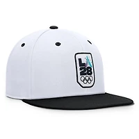 Men's Fanatics White/Black LA28 Summer Olympics Balance Fitted Hat